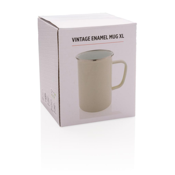  Vintage enamel mug XL
