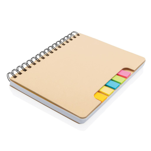  A5 Kraft spiral notebook with sticky notes