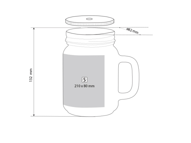 JAR SUBLI sublimation jar with a lid and a straw