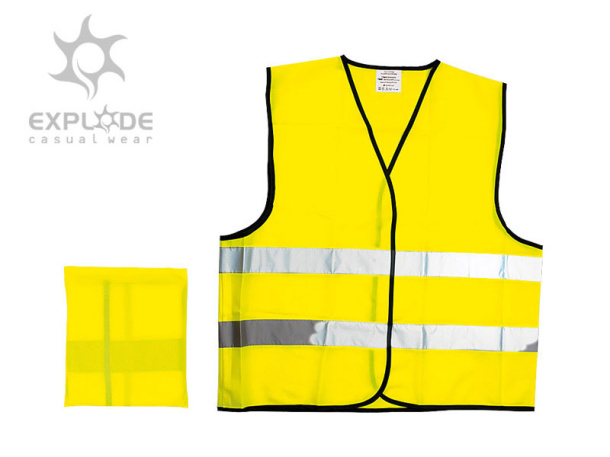 GLOW fluorescent safety vest with reflective tapes - TEKTON PRO