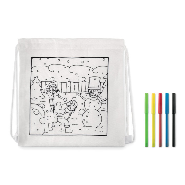 PAINT&GO Drawstring bag  with markers