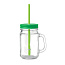 TROPICAL TWIST Glass Mason jar with straw