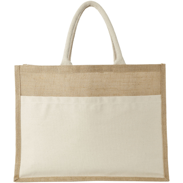 Mumbay cotton pocket jute tote bag - Unbranded
