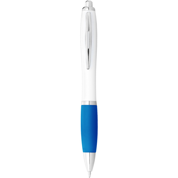 Nash bijela kemijska olovka s drškom u boji - Unbranded