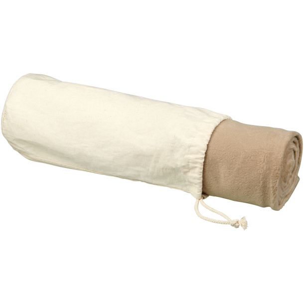 Aira RPET micro plush fleece blanket with cotton pouch - Avenue