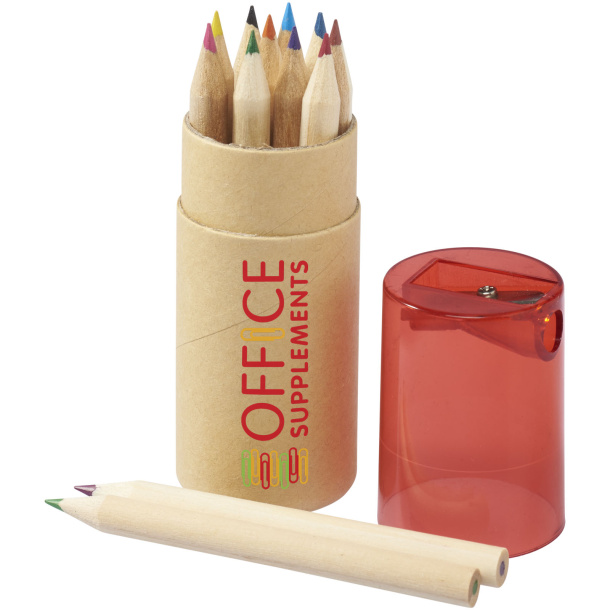 Hef 12-piece coloured pencil set with sharpener - Unbranded