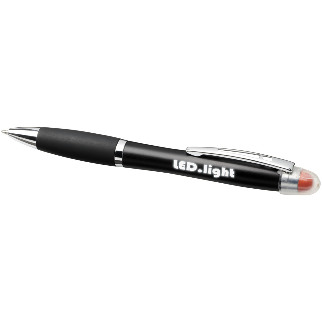 Nash Light up black barrel and grip ballpoint pen 10743000 Promoshop