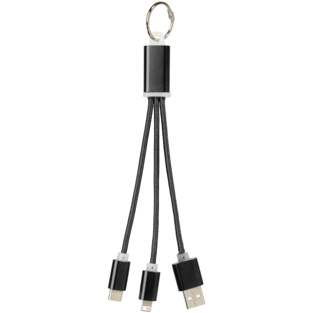 Metal 3-in-1 charging cable with keychain - Unbranded