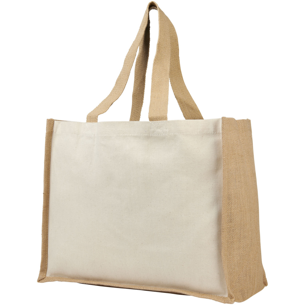 Varai 320 g m canvas and jute shopping tote bag 21070100 Promoshop