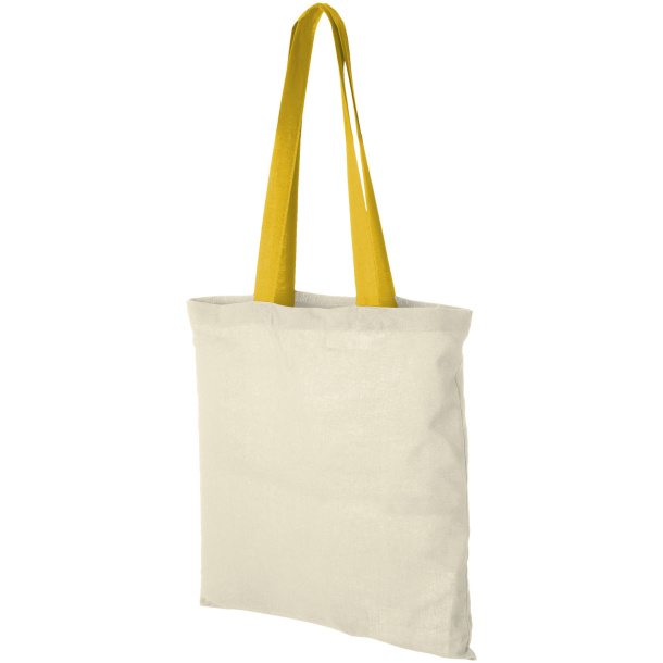 Nevada 100 g/m² cotton tote bag coloured handles