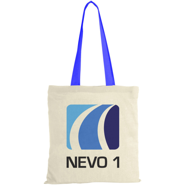 Nevada 100 g/m² cotton tote bag coloured handles