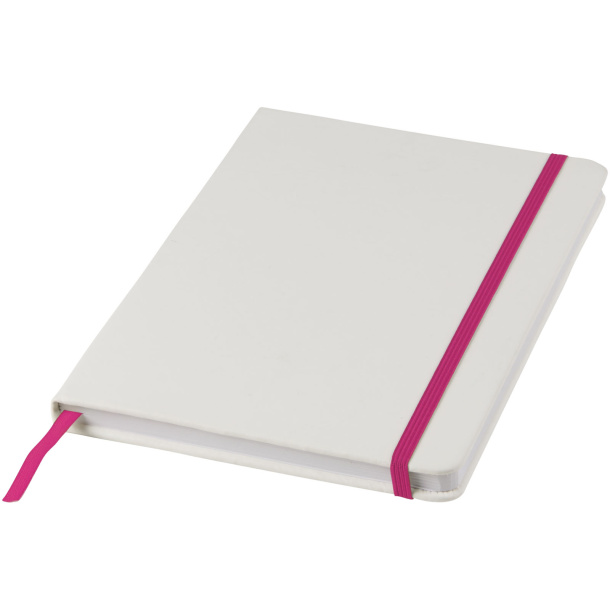 Spectrum A5 white notebook with coloured strap - Unbranded