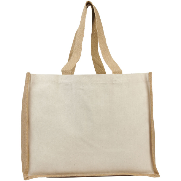 Varai 320 g/m² canvas and jute shopping tote bag - Unbranded
