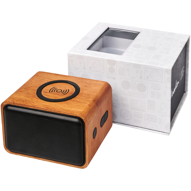 Wooden speaker with wireless charging pad - Unbranded