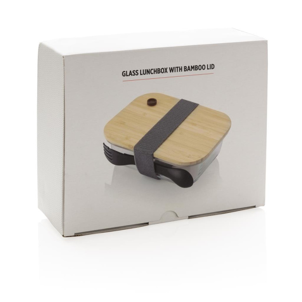  Glass lunchbox with bamboo lid