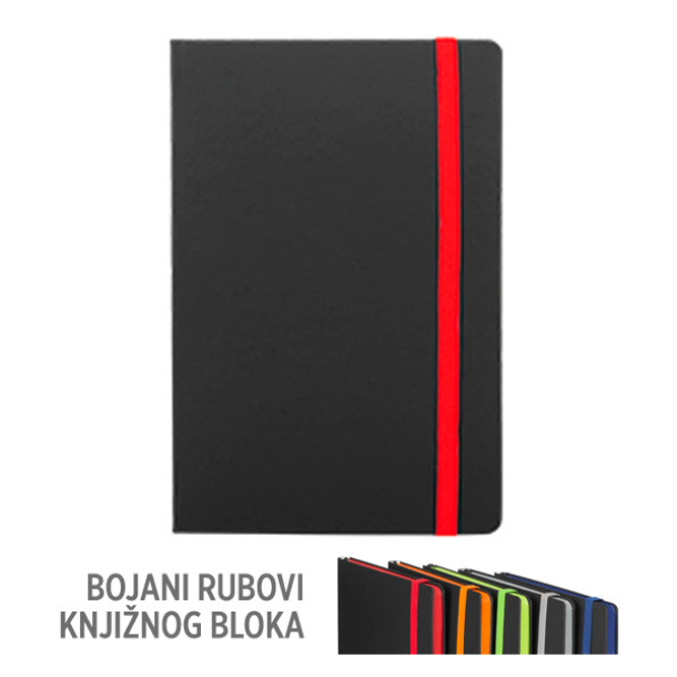 FLUX EDGE A5 notebook with elastic band and colored paper edges