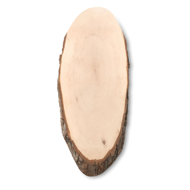 ELLWOOD RUNDAM Oval wooden board with bark