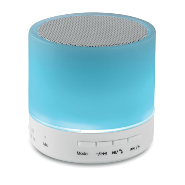 ROUND WHITE Round Bluetooth speaker LED