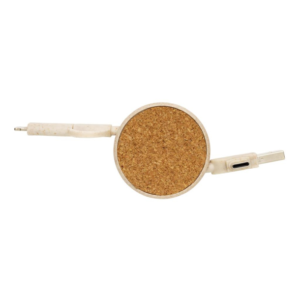  Cork and Wheat 6-in-1 retractable cable