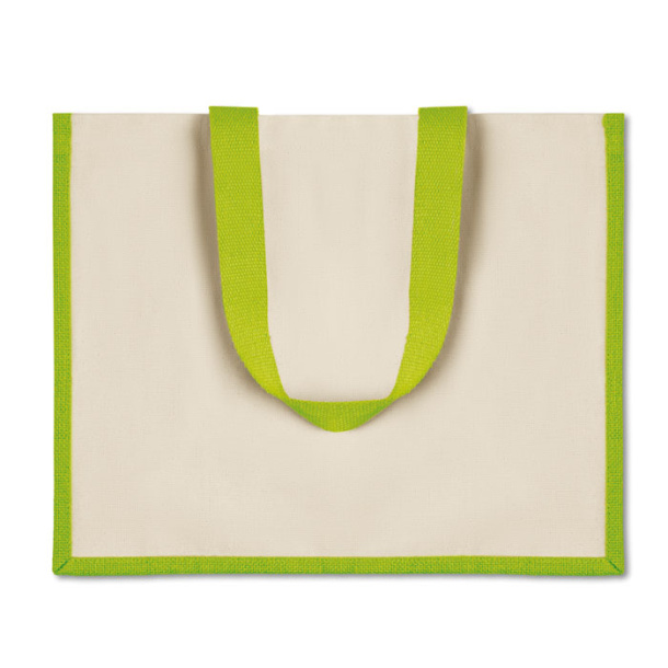 CAMPO DE FIORI Jute and canvas shopping bag