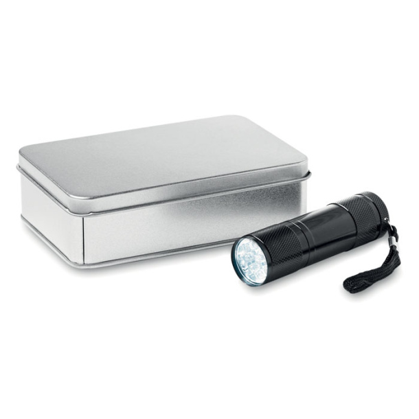 LED PLUS LED torch in tin box