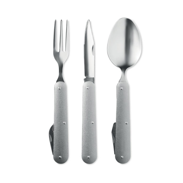 3 SERVICE Camping SS cutlery set