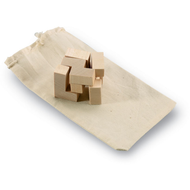 TRIKESNATS Wooden puzzle in cotton pouch
