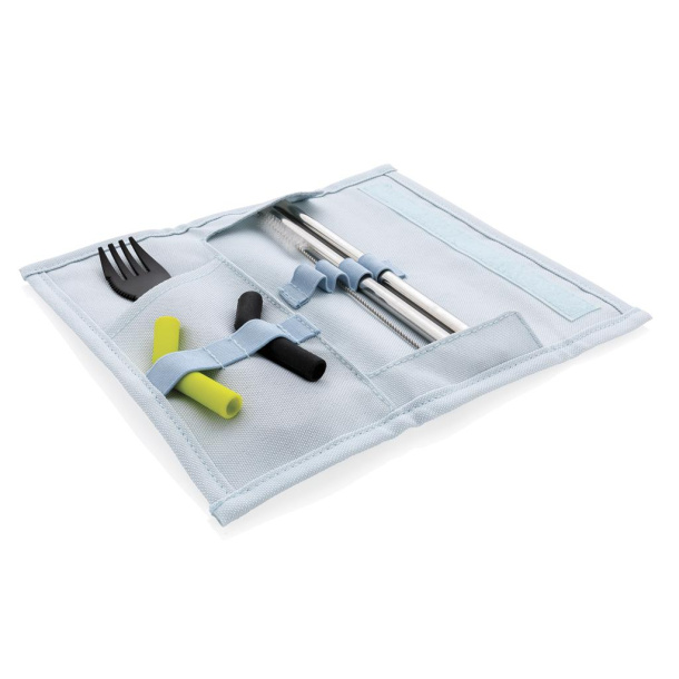  Tierra 2pcs straw and cutlery set in pouch