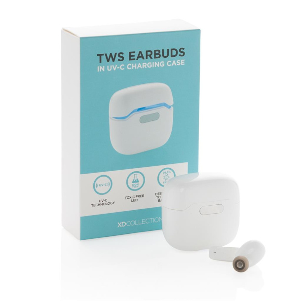  TWS earbuds in UV-C sterilizing charging case
