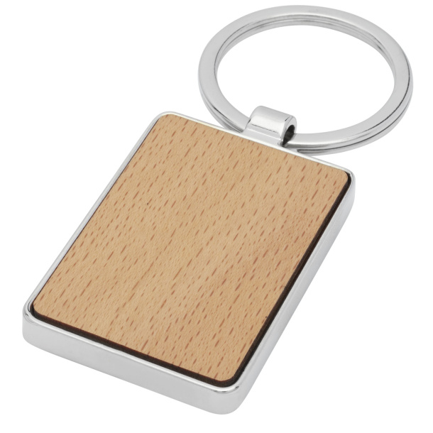Mauro beech wood rectangular keychain - Unbranded