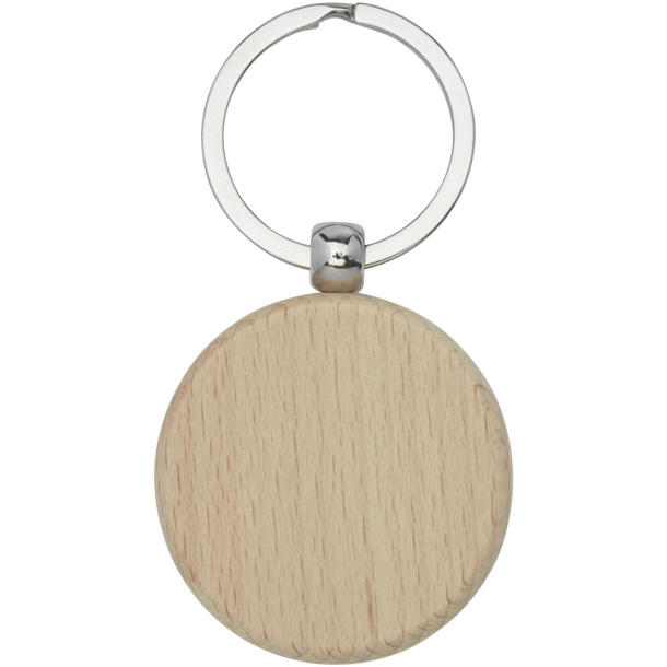 Giovanni beech wood round keychain - Unbranded