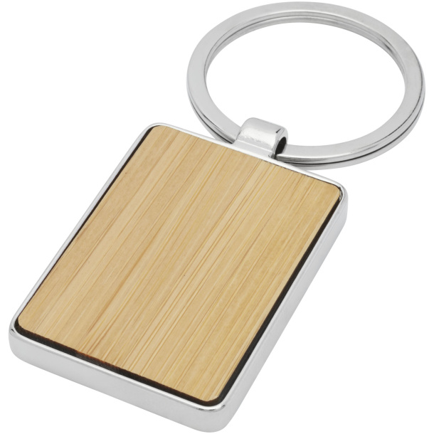 Neta bamboo rectangular keychain - Unbranded