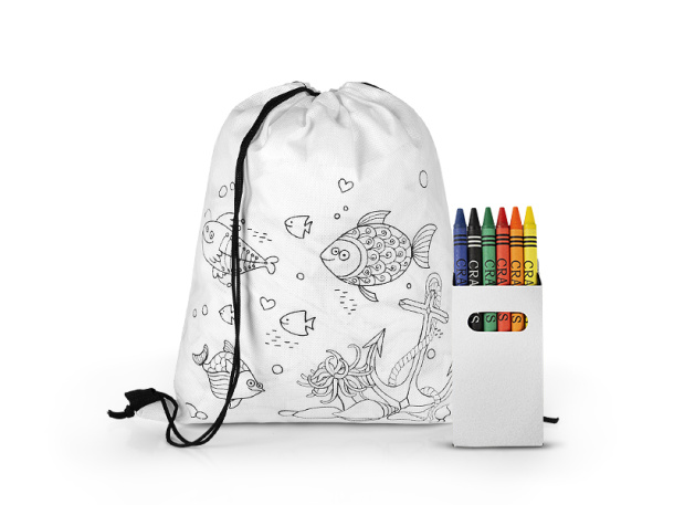 BAMBI drawstring bag with crayons - BRUNO