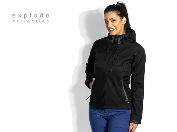 BLACK PEAK WOMEN women`s softshell jacket with hood - EXPLODE