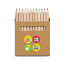 COLOURED Pencil box with 12 coloured pencils
