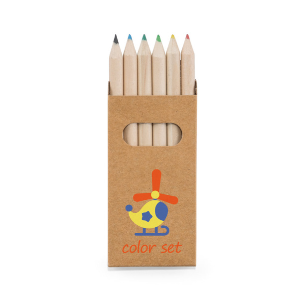 BIRD Pencil box with 6 coloured pencils