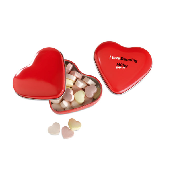 LOVEMINT limena kutijica u obliku srca s bombonima