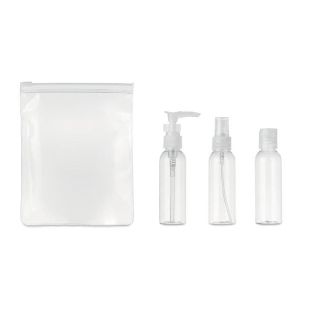 TRAVEL 3 Travel set PE in PEVA pouch