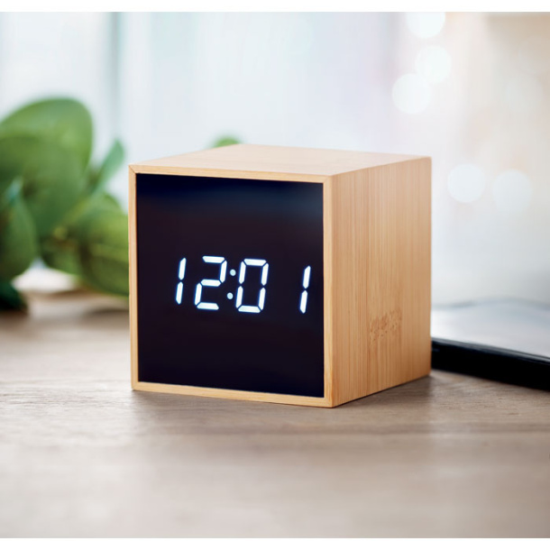 MARA CLOCK LED alarm clock bamboo casing