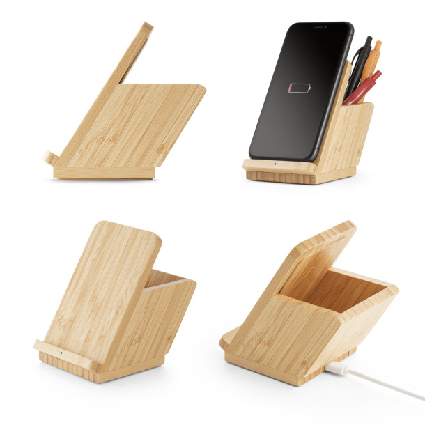 LEAVITT Wireless charger in bamboo