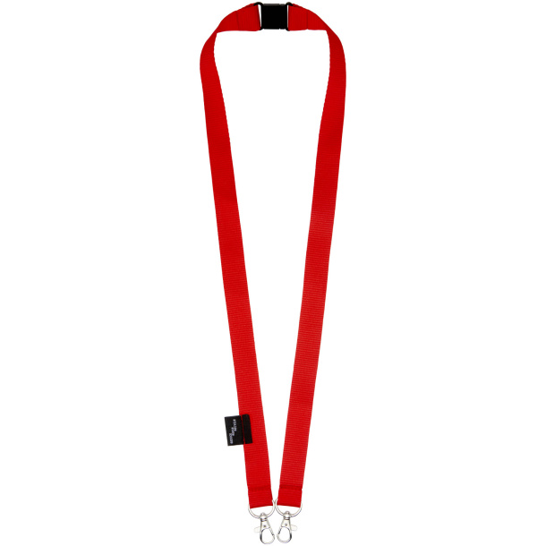 Adam recycled PET lanyard with two hooks - Bullet