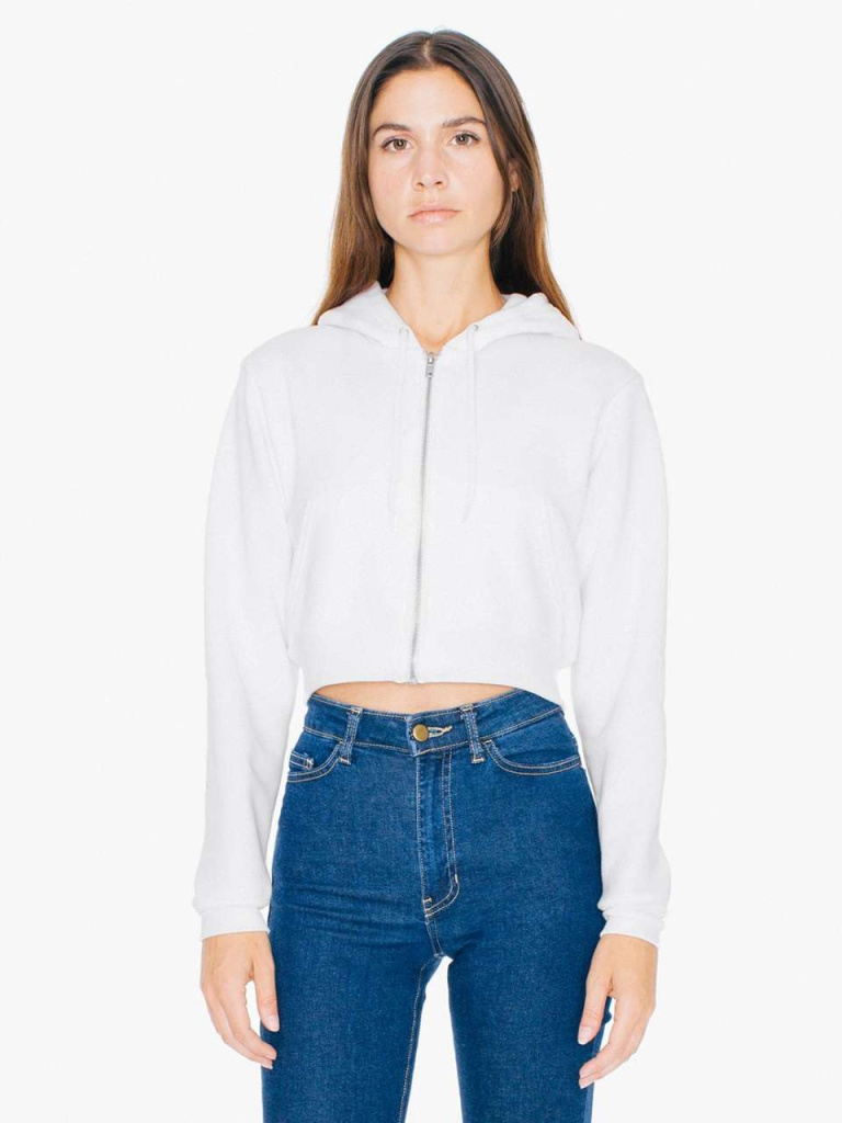 Women s flex fleece cropped zip hooded sweatshirt american