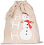  COTTON BAG WITH SNOWMAN DESIGN AND DRAWCORD CLOSURE - Kimood