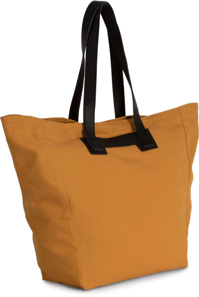  Pamučna torba s kožnim ručkama - 310 g/m² - Kimood