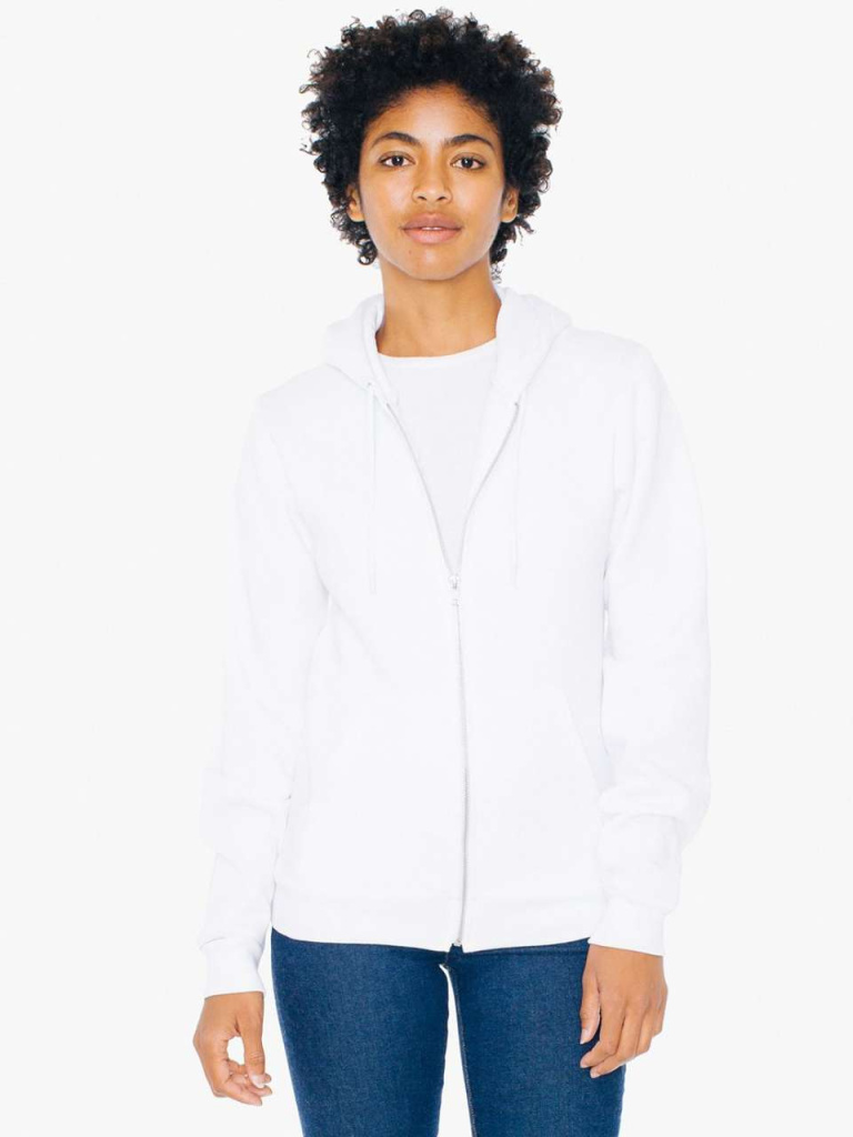 Unisex flex fleece zip hoodie american apparel aaf497wh xxs Promoshop