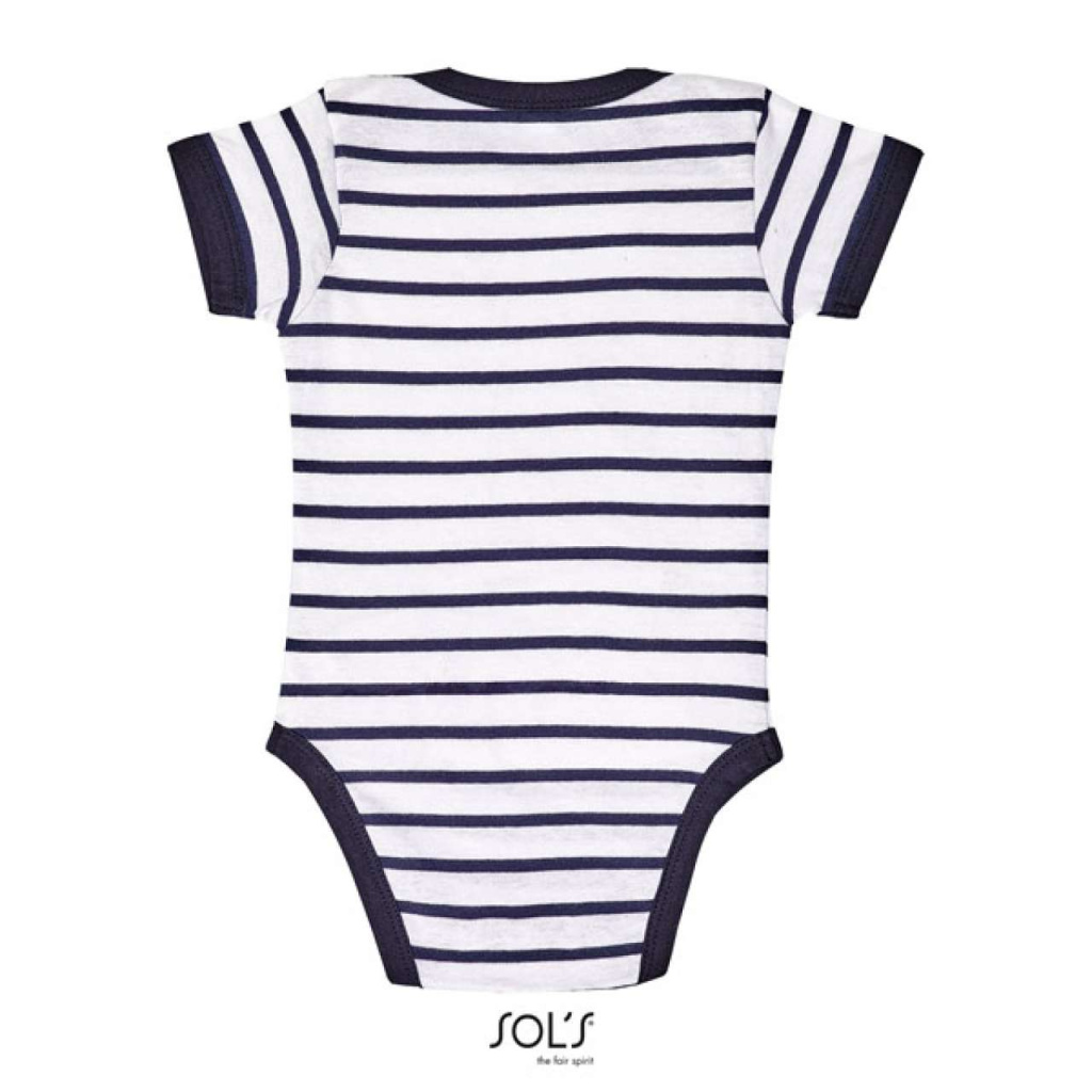 SOL S MILES Baby striped bodysuit sol s so01401wh nv 12 18m
