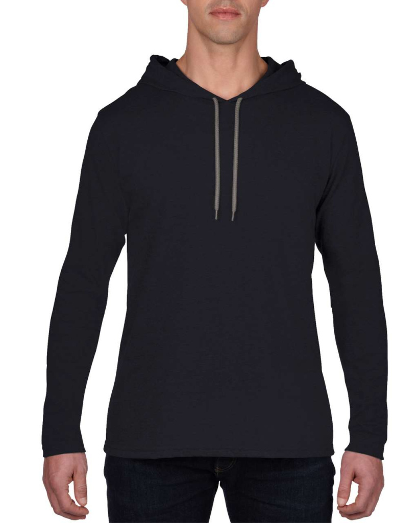 Adult lightweight long sleeve hooded tee anvil an987wh dg 2xl Promoshop
