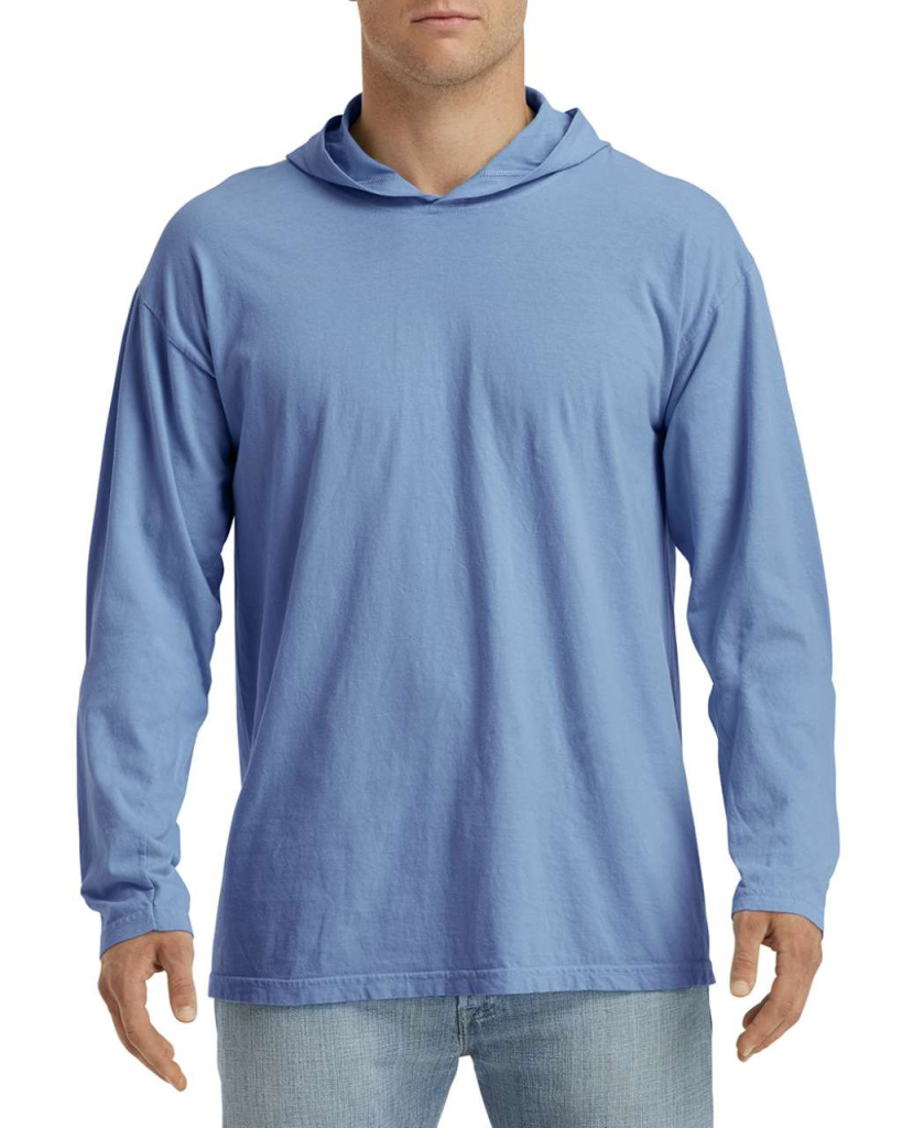 Adult heavyweight long sleeve hooded tee comfort colors cc4900wh