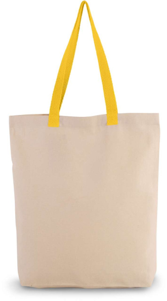  SHOPPER BAG WITH GUSSET AND CONTRAST COLOUR HANDLE, 220 g/m2 - Kimood