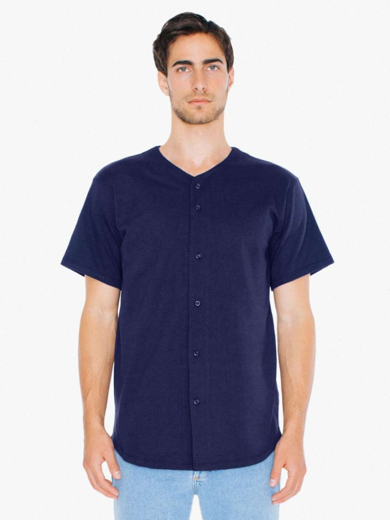Unisex thick knit baseball jersey american apparel aa1403re xs